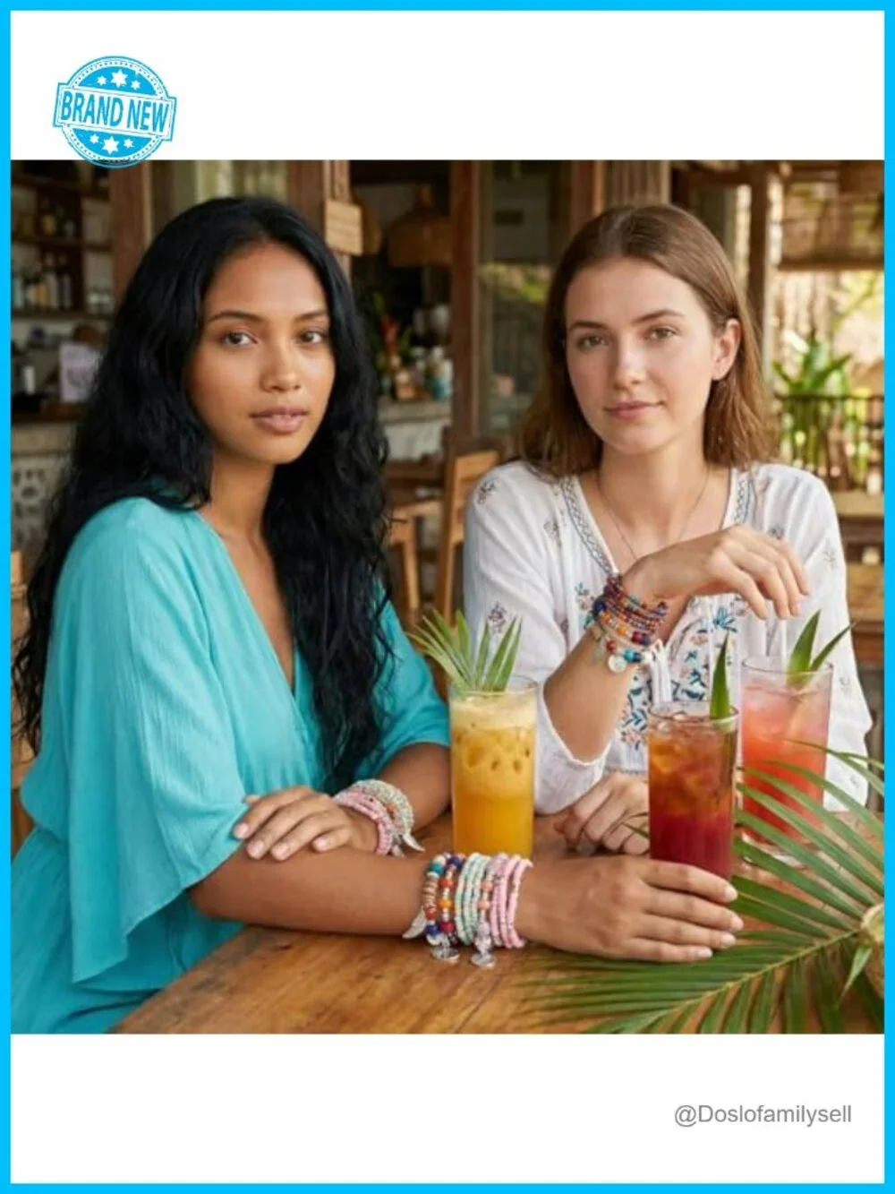 6-Piece Stackable Boho Bracelet Set Hypoallergenic Stretch Beaded